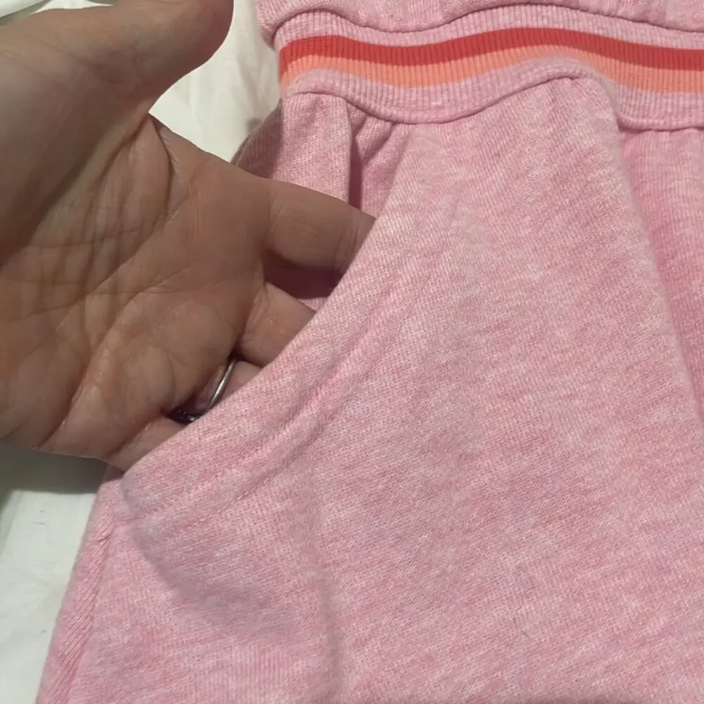 Gymboree medium 7/8 pink sweatshirt dress pockets mini 3/4 sleeves nwt perfect